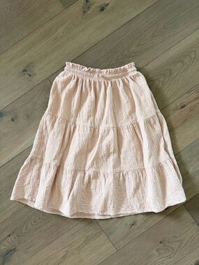 C&A Light Peach Tiered Cotton Skirt
